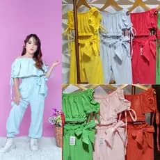 CONJUNTO MENINA BLOGUEIRINHA CALÇA E CROPPED