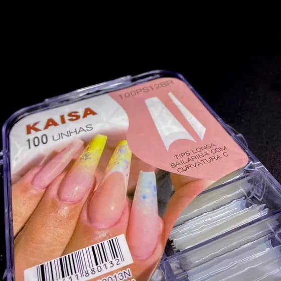 Tips Bailarina Extra Longa Transparente\natural Com 100und Para Unhas