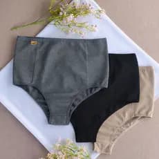 Kit 2 Calcinha Cinta Suplex Segura Barriga Calcinhas pós Parto Cós Alto