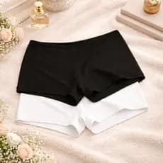 Kit 2 Shortinho Feminino Íntimo Segunda Pele Shorts Anágua Curto Cintura Média