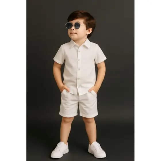 conjunto infantil masculino camisão e shorts