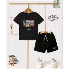 Conjuntos masculino infantil verão estampa rádio