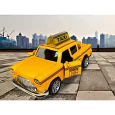 Carrinho De Ferro Taxi Amarelo Antigo Metal Abre A Porta - Europio N-TAXI