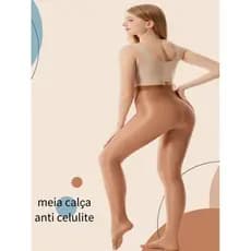 Meia-Calça  70d Femininas De Cetim Brilhante Meia Calça Anti Celulite