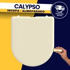 Assento Sanitário Calypso Incepa Almofadado Luxo Bege Biscuit Durín