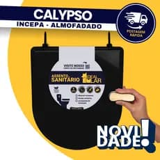 Tampa Assento Vaso Sanitária Calypso Incepa Almofadado Preto Ideal Lar