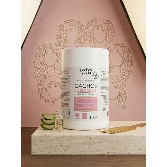 Cachos e Cia - Ativador e Modelador de Cachos Aloe Vera e Pantenol 1Kg