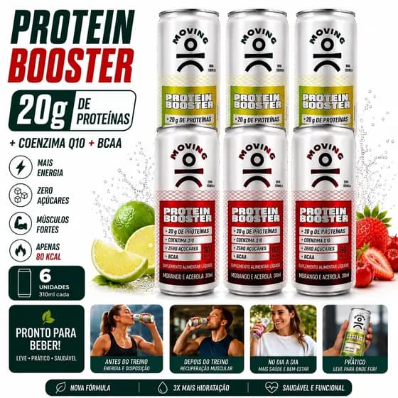 Moving Protein Booster Lata 20g Proteínas Com Bcaa Pack 6x310Ml