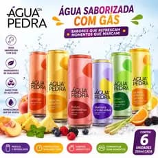 Água Saborizada Mineral Com Gás Deliciosa Zero Açúcar Pack 6x350ml