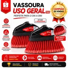 Vassoura Condor Multiuso Resistente Perfect Pro Limpeza Geral Sem Cabo Kit Com 2 Unidades