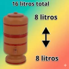 Filtro de Barro Tradicional 16 LITROS 8 EM CIMA 8 EM BAIXO  COM 2 Vela e Torneira, boia ENVIO RAPIDO