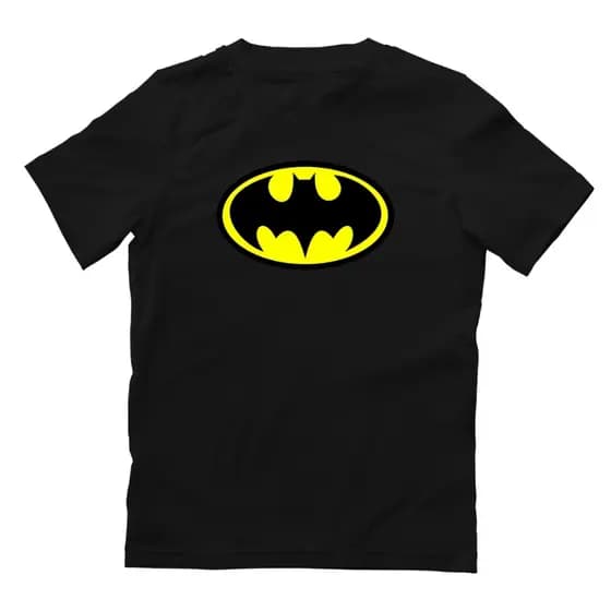 Camisa Batman Heroi DC Adulto e Infantil Camiseta Simbolo do Batman Unissex