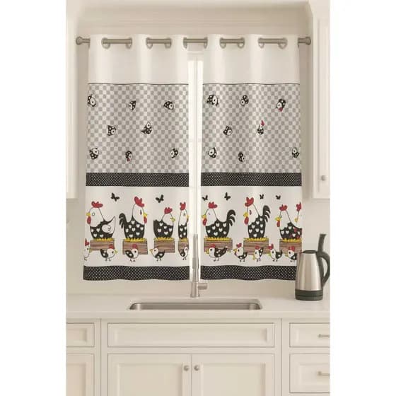 Cortina de Cozinha 2m x 1,40m altura Tecido Oxford Estampada mudar