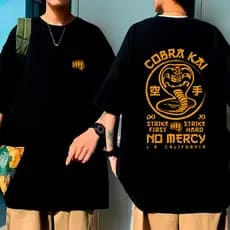 Camiseta Kobra Kai Artes Marciais Camisa Oversized Unissex Algodão