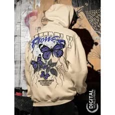 Blusa de Moletom Casaco Borboleta ButterflyFlower Premium Unissex ref-00006