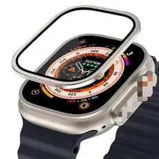 Vidro Temperado Para Relógio Apple Watch Ultra 49mm Estrutura Metálica Protetora De Tela Anti-Riscos Acessórios IWatch 49mm