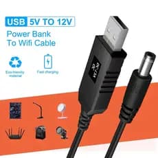 Novo Conector De Cabo Wi-Fi Para Powerbank DC 5V A 12V USB Conversor De Impulso Step-up Modem Roteador