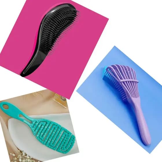 Kit Escova de Cabelo 1 Escova Mágica Anti Frizz 1 Escova Flex 1 Escova Polvo - Presente, Revenda