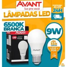 Kit 10 e 20 Lâmpada LED 9W Bulbo E27 Bivolt Branco Frio 6500K
