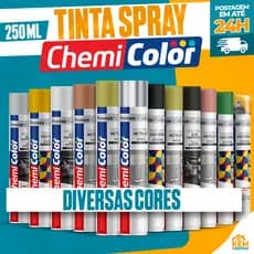 Tinta Spray ChemiColor 250ml Cores Variadas e Acabamento Perfeito