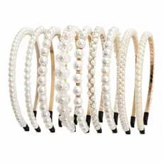 Kit Tiaras de Pérolas Feminina Luxo Arco de Cabelo Elegante Acessório para Cabelo Festa Casamento Presente