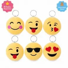 Chaveiro Emoji de Pelúcia com Várias Expressões para Bolsa Mochila e Chaves