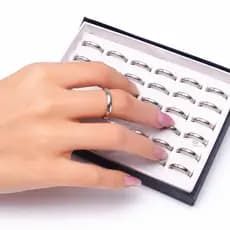 Anel Aço Inoxidável Prata Minimalista Liso Premium Aros 18 19 20 21 22 Unissex