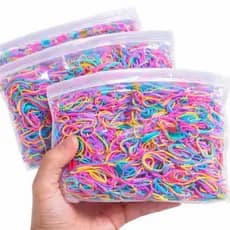 2000 Xuxinhas Elástico de Cabelo Colorido Infantil e Adulto Rabicó Macio Não Puxa Kit 500 Liguinhas  Silicone