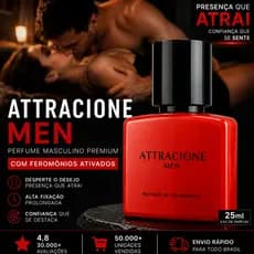 Perfume Atraction Men 25ml Kit 1 2 ou 3 Unidades Alta Fixação Fragrância Masculina Com Feromônios