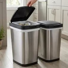 Jogo 1 Ou 2 Lixeiras Inox 9L Tampa Click Moderna Compacta Cozinha Banheiro Premium Fácil Limpeza