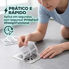 Protetor de Ralo Autoadesivo Anti Entupimento Tela Descartável para Pia Banheiro e Cozinha Em Kit