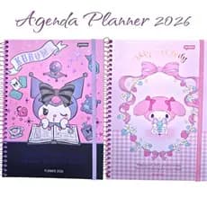 Kuromi Planner Espiral 17.5X24.2cm 160Pgs KuromiPlanner Diario,semanal,mensal, Anual 2026