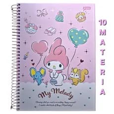 My melody Caderno 10-Matérias 160 fls My melody Caderno Personalizado Jandaia, Escolar/ Universitário