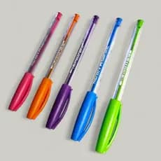 Kit de Canetas,Caneta Esferográfica Trilux Faber castell, 5 Cores lindas,Rosa,VerdeClaro,AzulClaro, Laranja e Roxo