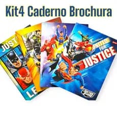 Caderno Bruchura Grande Liga Da Justiça 80 Fls 20x27,5cm