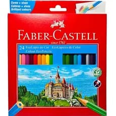 Lápis de Cor Faber-Castell 24 Cores Escolar Desenho Pintura Sextavado Original Ecolapiz, Arte Material Escolar 2026