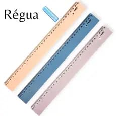 Régua 30 cm Plástico  colorido ,Régua Escolar Universitário  30 cm