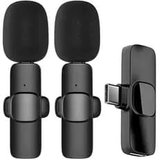 Microfone de Lapela para Tipo C/Lightning dois por um Plug and Play