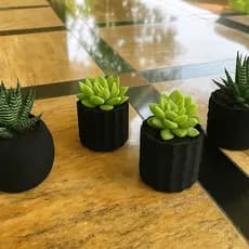 KIT 4 VASINHOS DECORATIVO PARA CACTUS E PLANTAS ARTIFICIAS