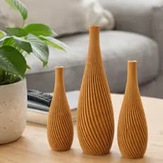 Kit 3 Vasos Decorativos Design Espiral 3D Moderno | Decoração Sala e Quarto