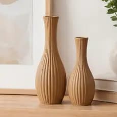 Kit Dupla Vasos Decorativos Modernos 18cm e 16cm - Design Minimalista para Sala e Quarto