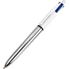 Caneta Esferográfica Retrátil BIC, 4 Cores Clássicas, Corpo Metalic Metálico ATENÇÃO: COM ERROS E DETALHES NA PINTURA