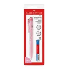 Lapiseira 0.7 e Caneta Esferográfica Faber-Castell, 3 em 1, Rosa - SUPER PREMIUM