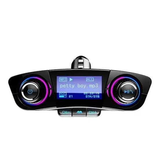 Transmissor FM e Carregador Veicular BT06 Bluetooth USB MP3 AUX Microfone