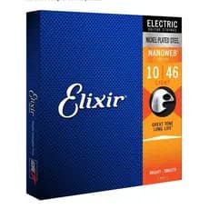 Encordoamento em Aço Niquelado .010 Elixir 12052 Guitarra Elétrica Violão Nanoweb Light Original