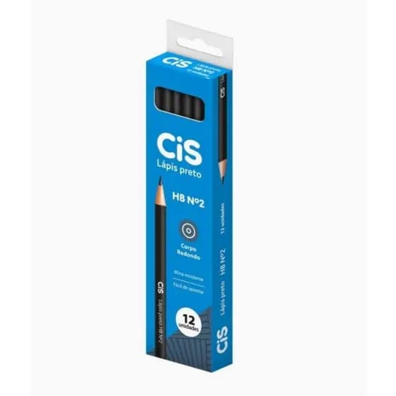 Lápis CIS Grafite Redondo HB N.2 Plastic, Caixa com 12 unidades