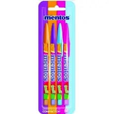 Caneta Esferográfica, Jet Lux, Mentos, 4 Cores, Compactor, Blister