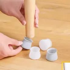 KIT 4 PCS Protetor de Silicone para Pés de Cadeira e Mesa Pés Pezinho Redondo SAZ