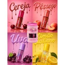 KIt Gloss Na Latinha 4 Glosses Labial Hidratante Aroma de Frutas