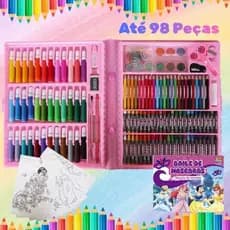 Estojo de Pintura Infantil com até 98 Peças - Maleta de Pintura